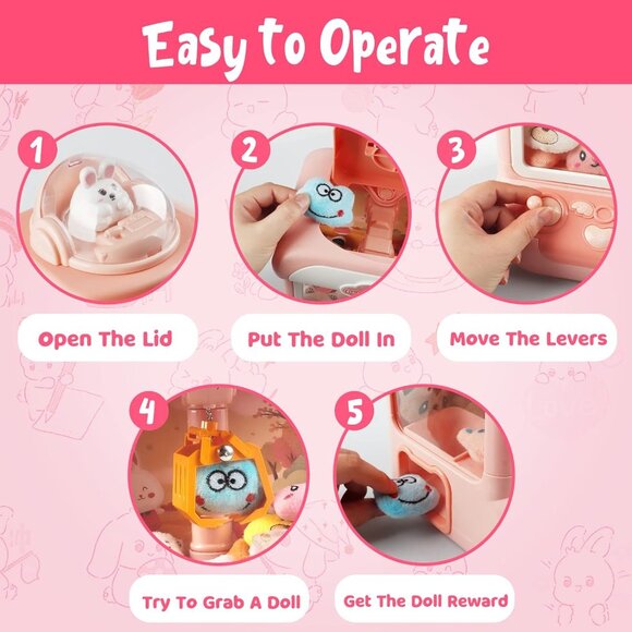 Vending Machines Candy Grabber Prize Dispenser Toys for Girls, Electronic Arcade - Picture 6 of 6